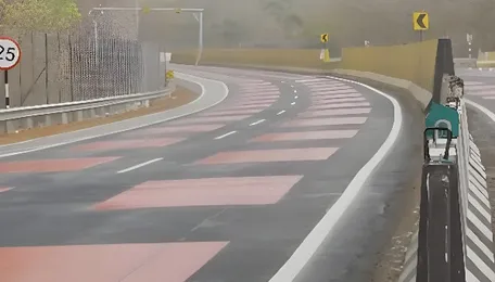 This 'Red Road' Is Designed To Slow Down Drivers And Protect Wild Life 