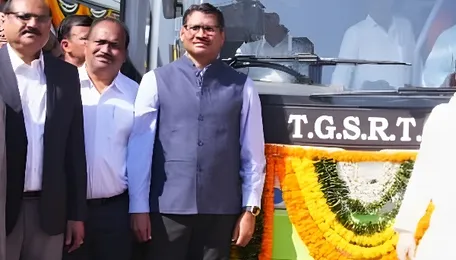 65 electric buses flagged off in Hyderabad by Telangana Transport Minister; public transport facility to 373 colonies from today 