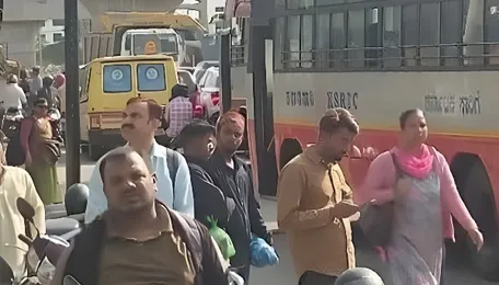Commuters seek bus stop, pre-paid auto stand near Ring Road Junction on Bengaluru–Mysuru Road 