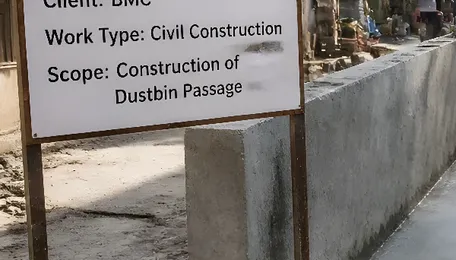 Government Tender for Dustbin Passage Construction, Ram Bacchan Chawl, L Ward Kurla