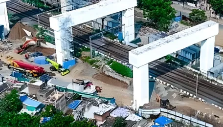 Bullet Train Project: NHSRCL Completes All 14 Portal Beams Over Vadodara’s Rajdhani Line 