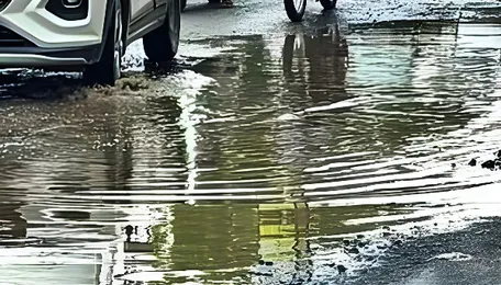Rains damage Ahmedabad’s Gota and Ghatlodia roads