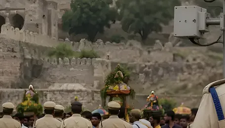 Hyderabad Police Use Drones During Bonalu Festival
