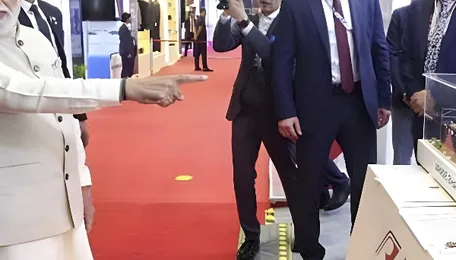 Modi and Putin inspect Indo-Russian vande bharat sleeper model at INNOPROM 