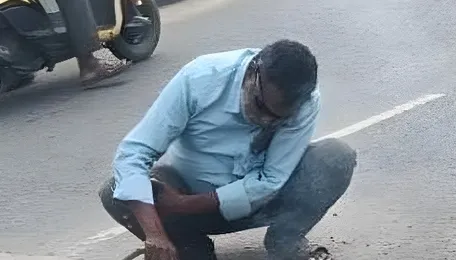 Highways officials repair damaged joints on GN Mills flyover in Coimbatore 