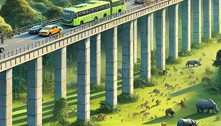 Transforming Highways: Kaziranga's Elevated Corridor Takes Shape 