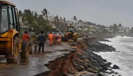 Cyclone Arnab Grounds Sulphur Vessel, Damages Andhra Coastal Road