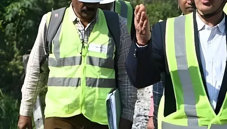 K-RIDE MD inspects alignment of double-decker project in Karnataka's Mathikere 