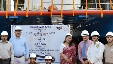 Hooghly Cochin Shipyard completes launch of Six Hybrid-Electric Catamarans for IWAI 