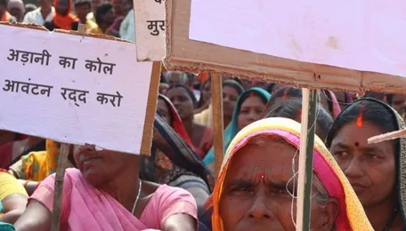 Thousands gather in Jharkhand’s Hazaribagh to protest against Adani’s coal project, call them East India Company of Free India 