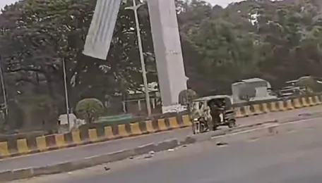 Biker escapes narrowly after winds dislodge steel sheet from Pune Metro site