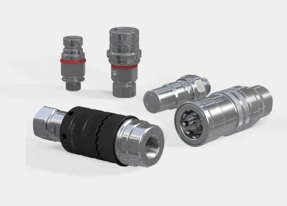 Hydraulic quick couplings for high-flow hydraulic systems