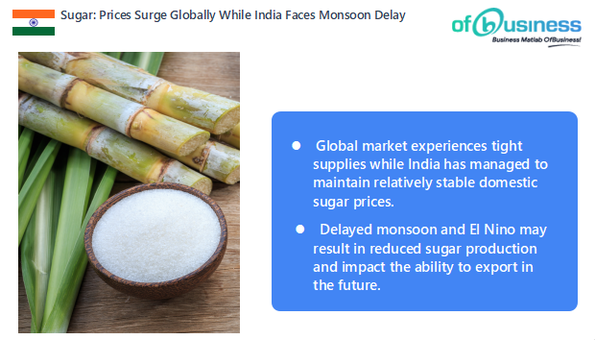 Sugar: Prices Surge Globally While India Faces Monsoon Delay