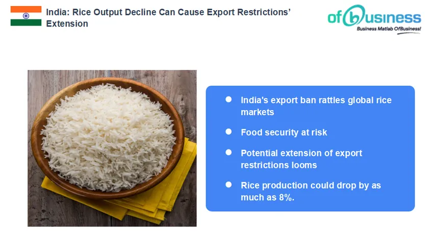 India: Rice Output Decline Can Cause Export Restrictions’ Extension